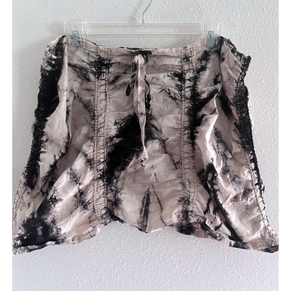 XCVI‎ Wearables Mini Skirt Womens XL Gray Tie Dye Ruched Boho Peasant Grunge